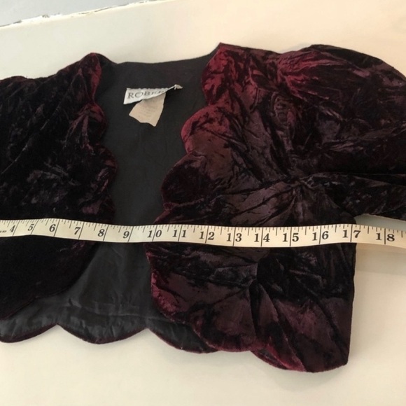 Vintage Roberta open Jacket  red velvet - Picture 9 of 12